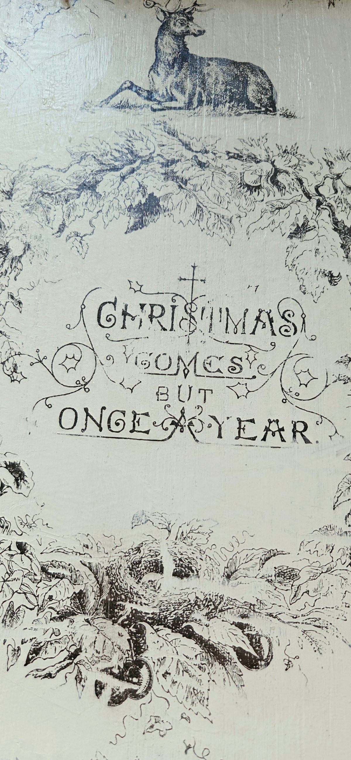 Wooden Vintage Christmas Themed Tray