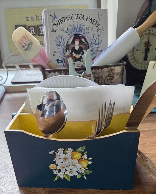 Beautiful Cutlery/Condiments Caddy - Summer Lemons Range