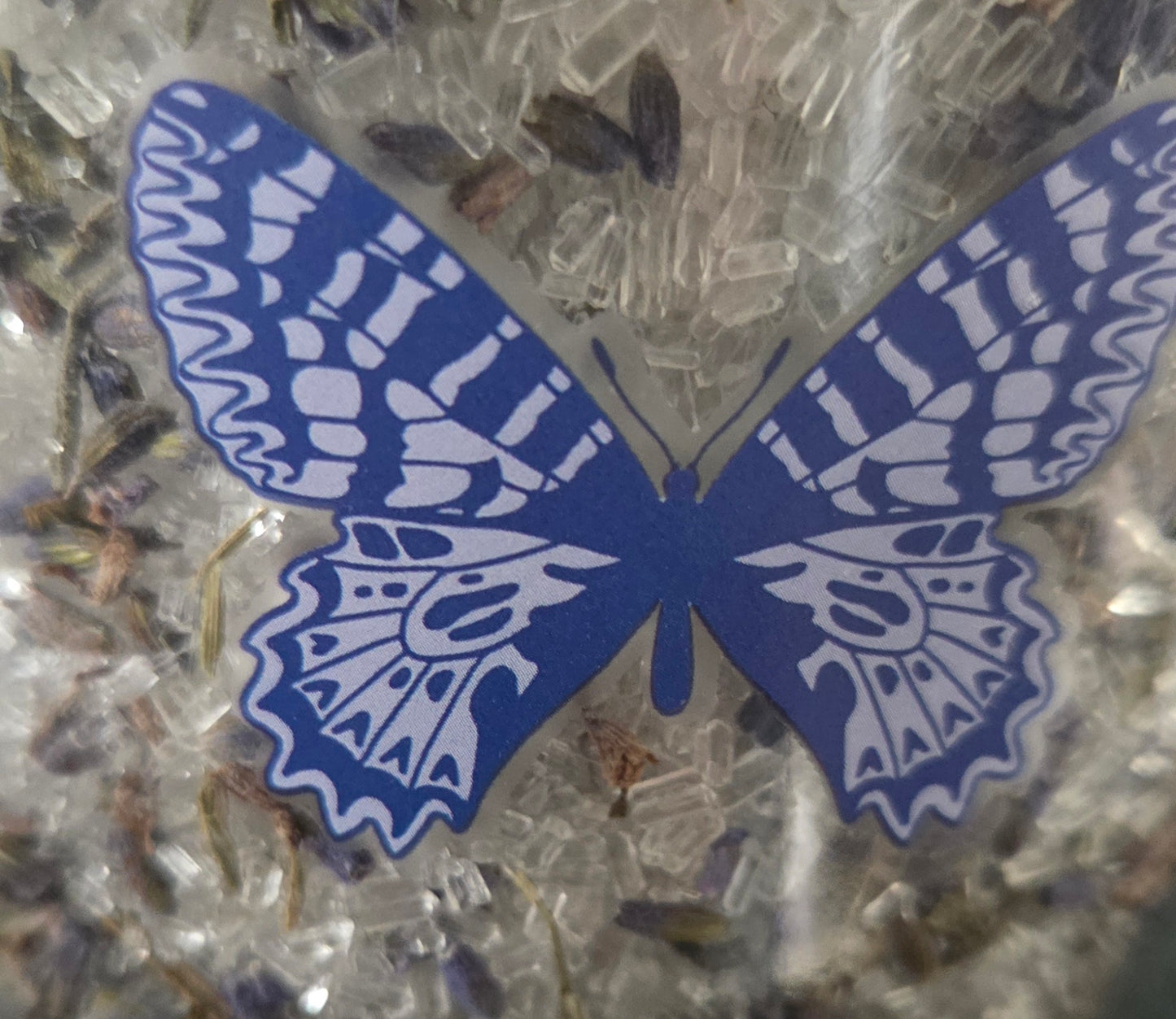 Lovely Blue Angel Bottle Containing Lavender Bath Salts - 500g
