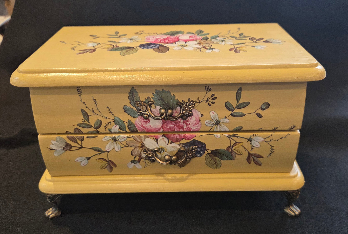 Yellow Floral Musical Jewellery box