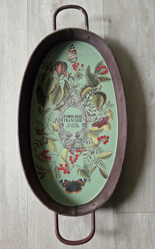 Rustic Hand Decorated Large Tray