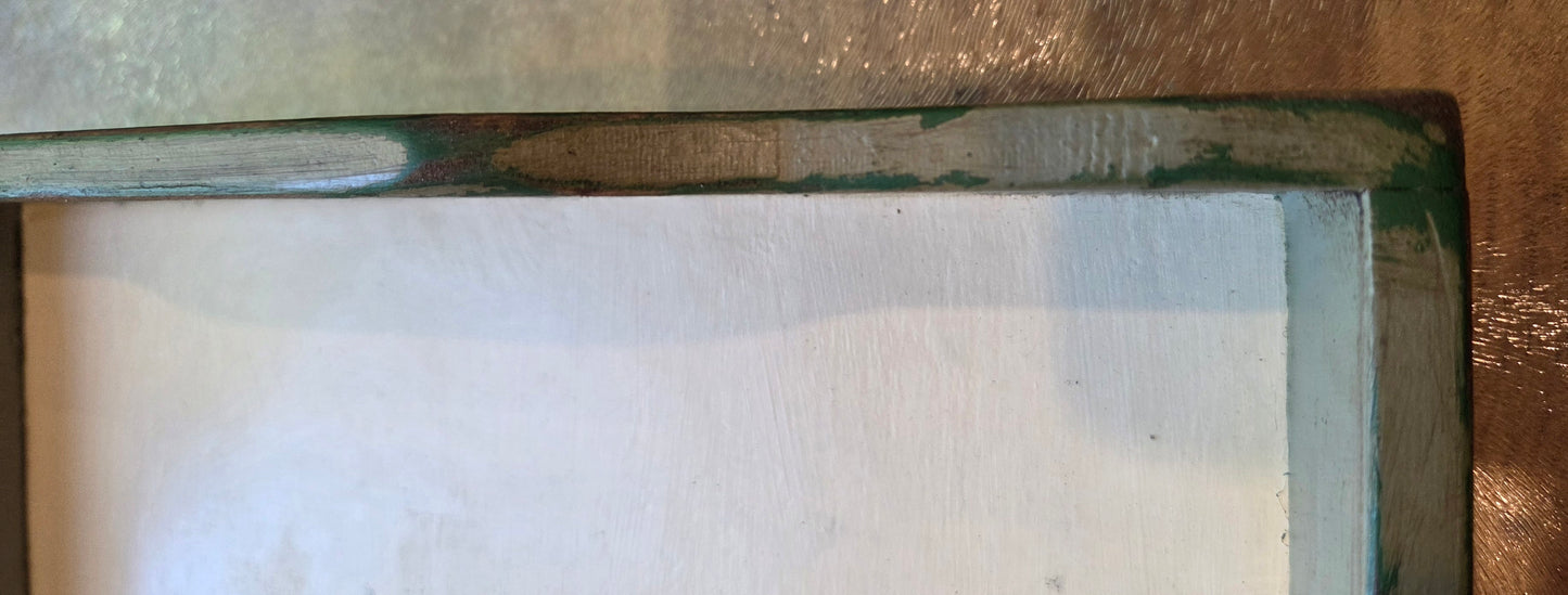 Vintage Wooden Vintage Tray - Green and White Winter design
