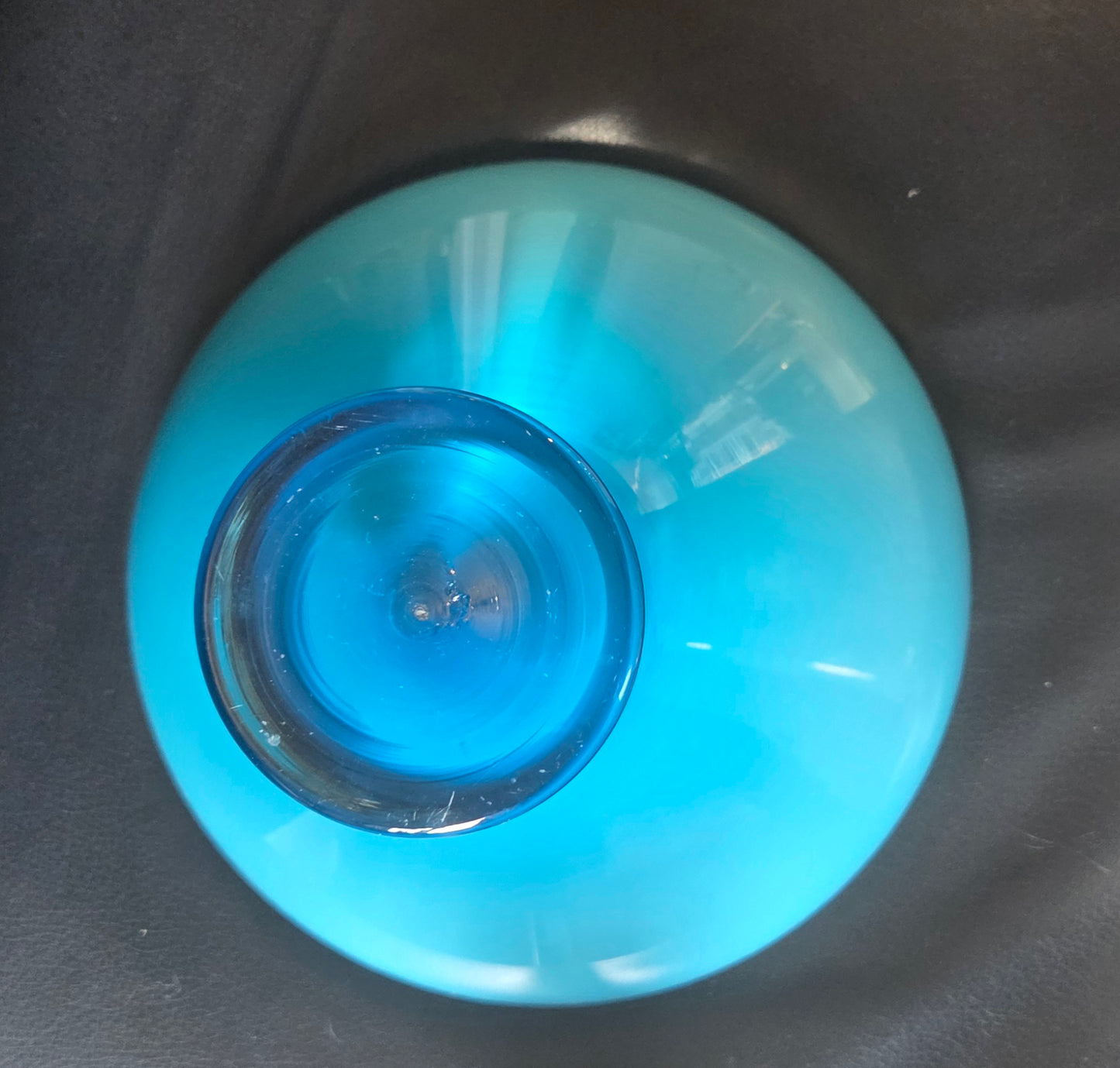 Mid-Century Hand Blown Glass Pedestal Bowl