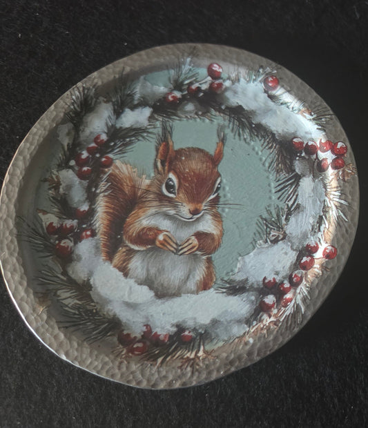 Small Christmas Squirrel Tray