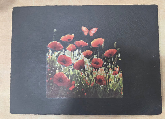 Bespoke Poppy Slate Trivet/Coaster