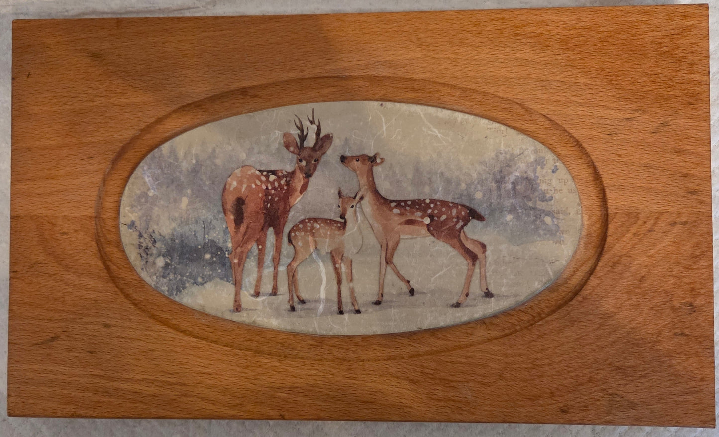 Decorative Chopping board Winter Deer Scene