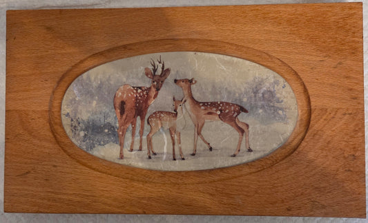 Decorative Chopping board Winter Deer Scene