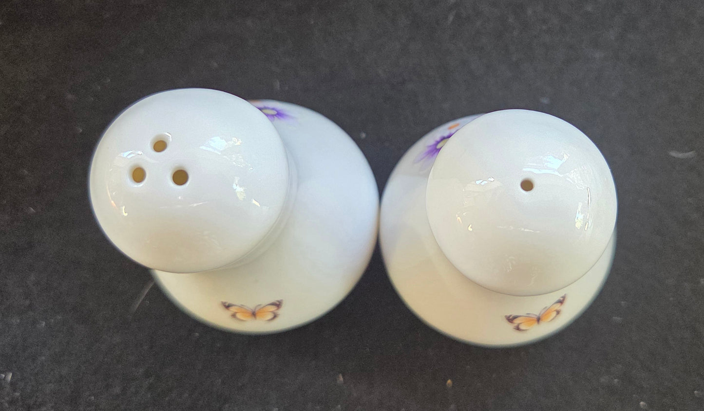 Lovely Salt and Pepper Shakers - Butterfly and floral