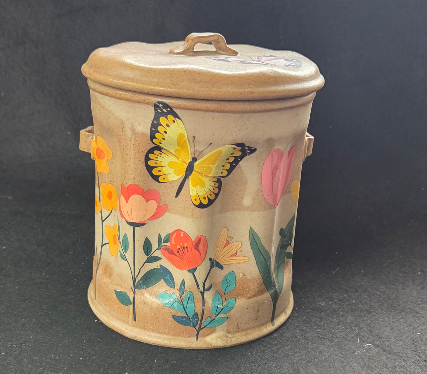 Hand Crafted Clay Dustbin Pot