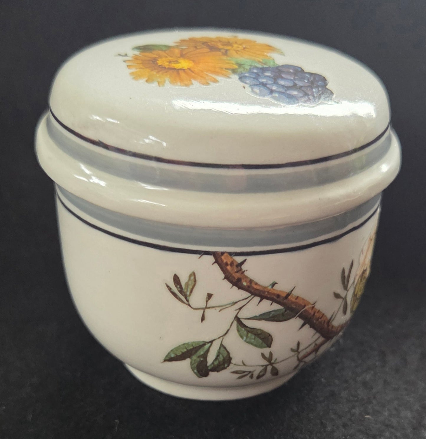Three Unique Small Botanical Pot with lid - sold seperately