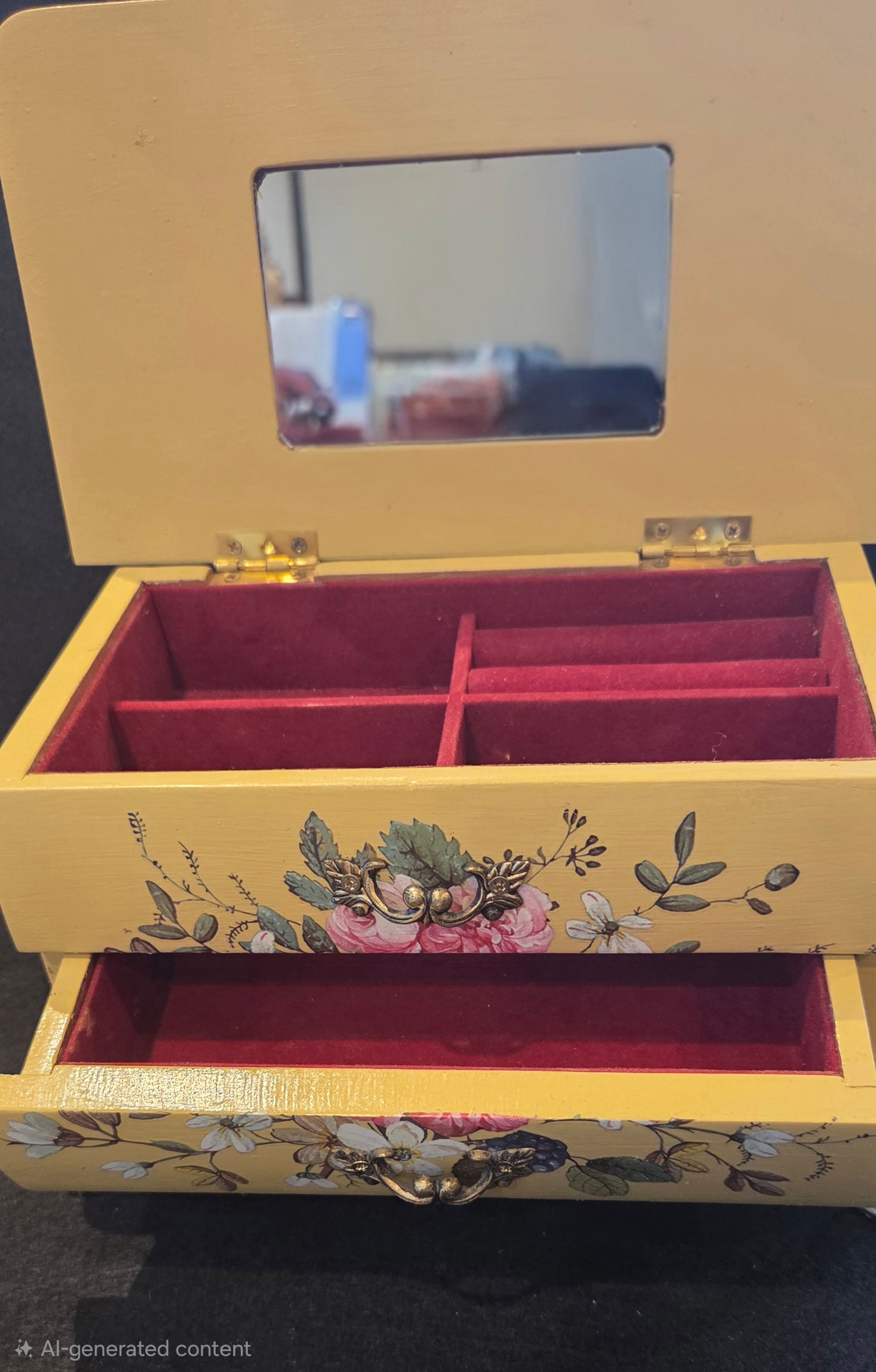 Yellow Floral Musical Jewellery box