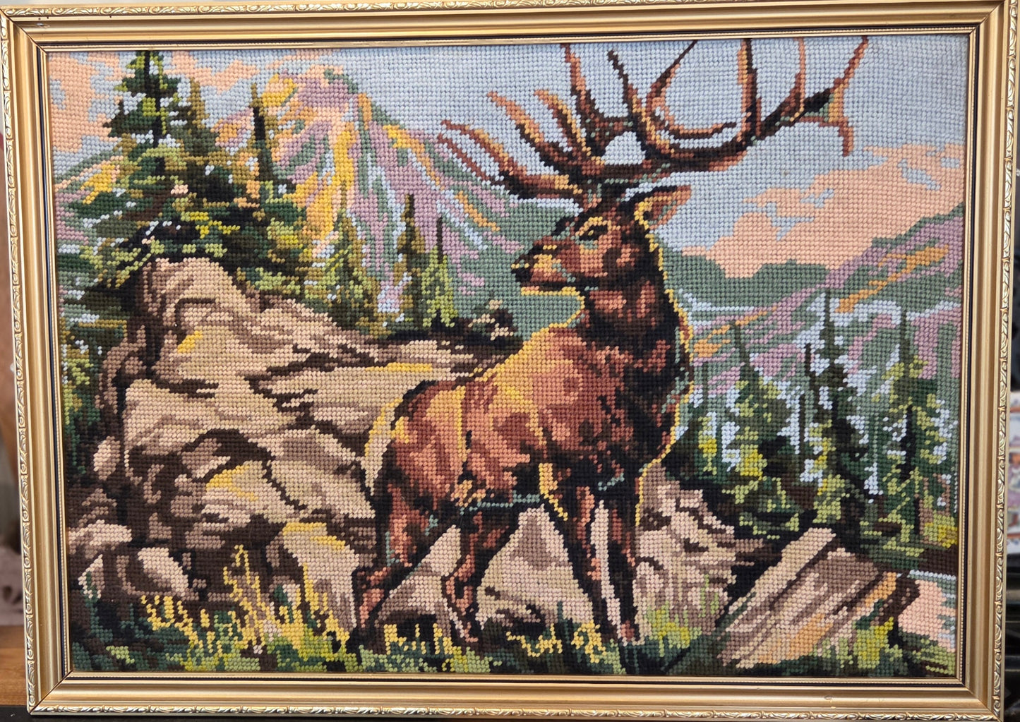 Large Framed Stag Tapestry