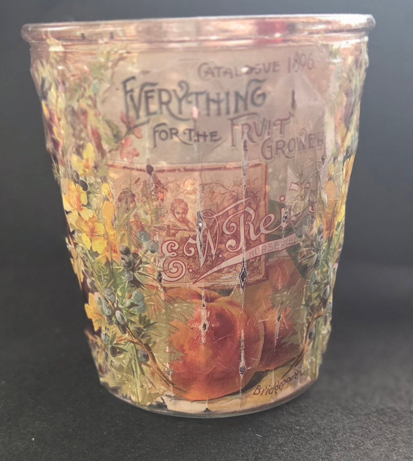 Garden Themed Brown Mercury Glass Flowerpot