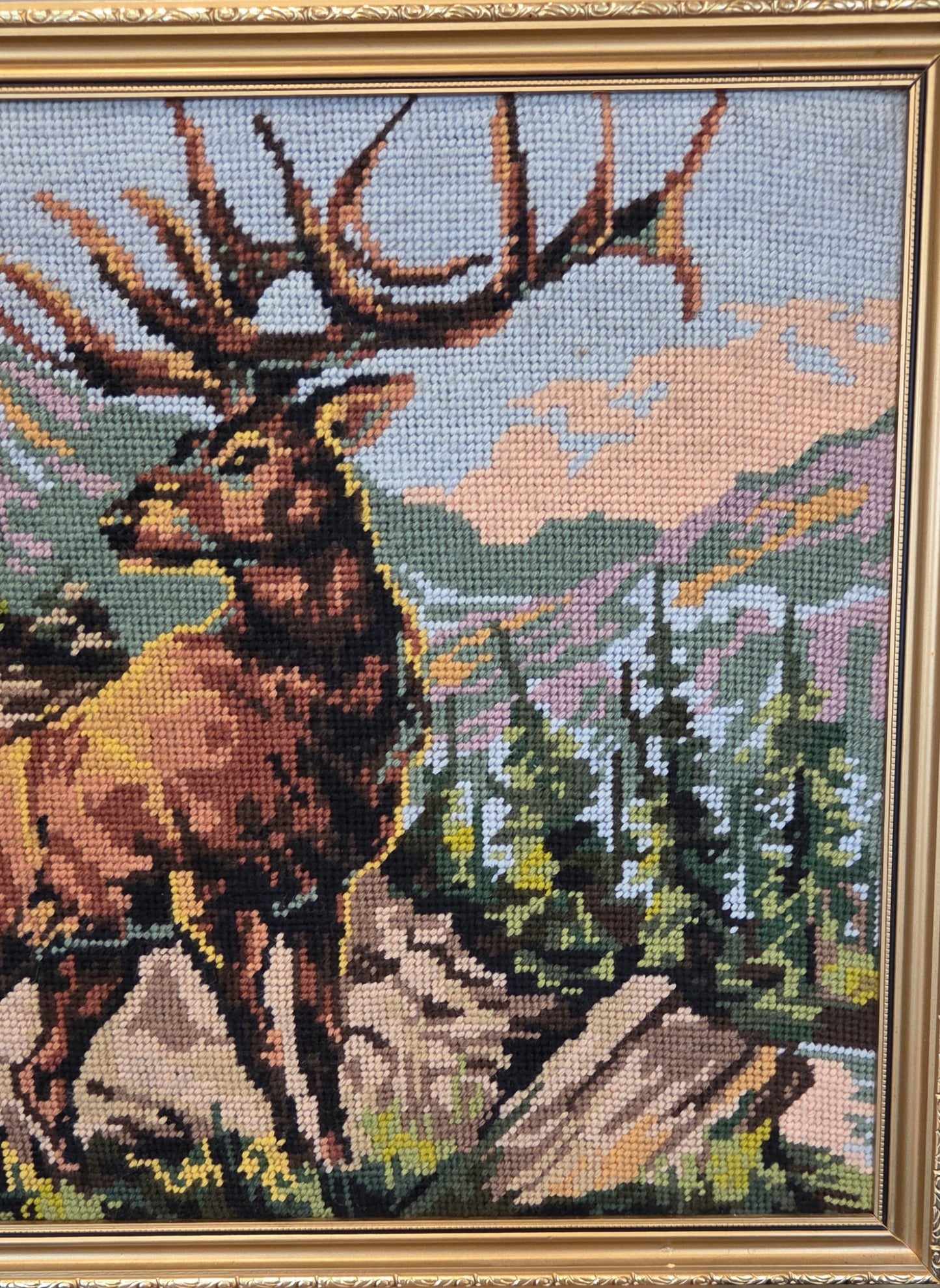Large Framed Stag Tapestry