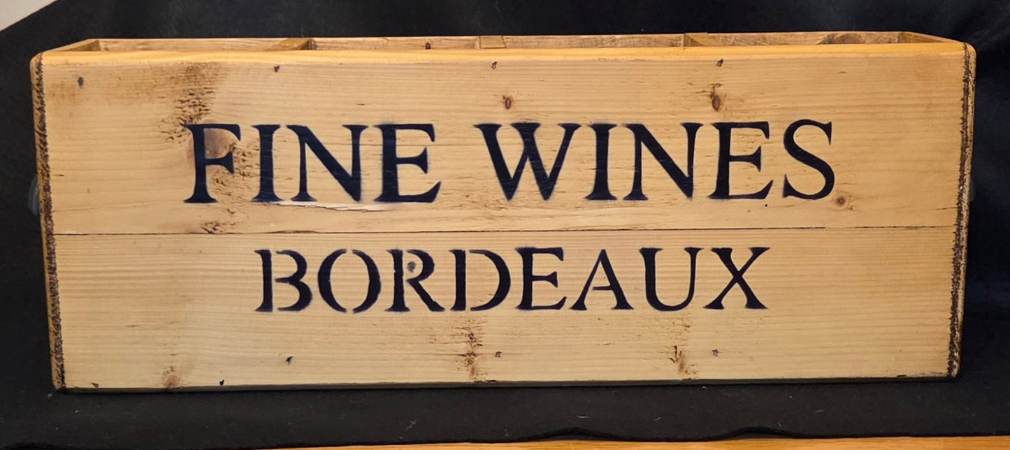 Strong 4 Compartment Wooden Wine Crate