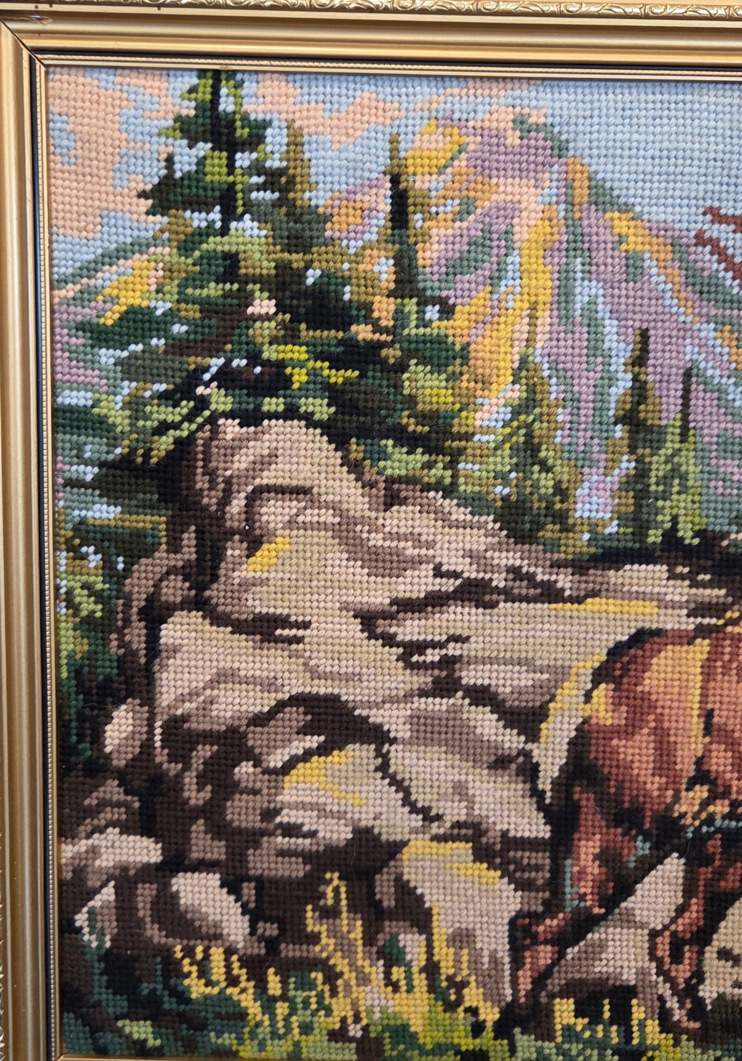 Large Framed Stag Tapestry