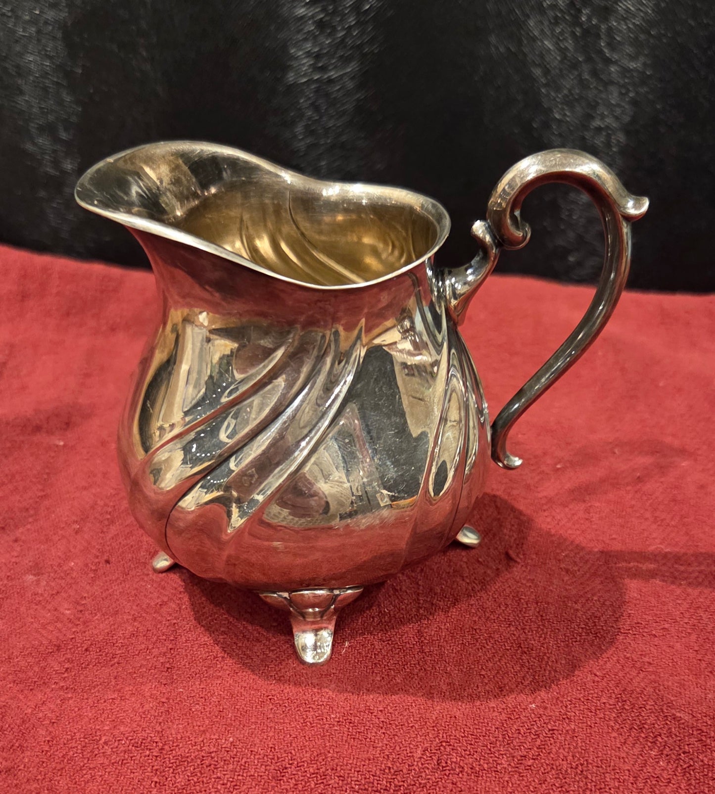 Antique Silver-plated Creamer and Sugar Bowl