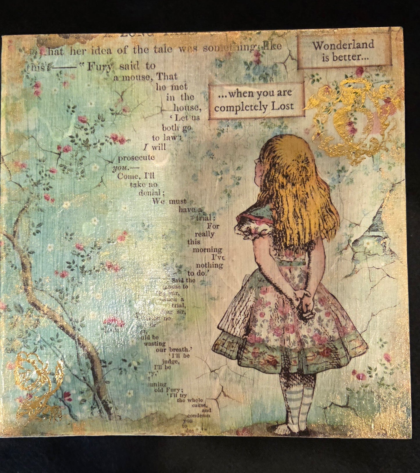 Alice in Wonderland Themed Wooden Box