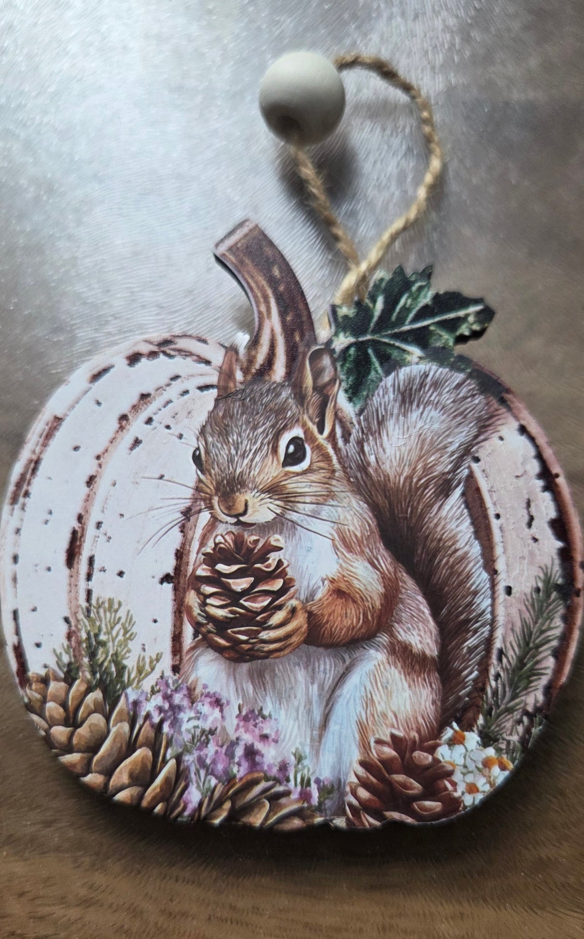 Cat and Squirrel 2d Pumpkin Hanging Ornaments