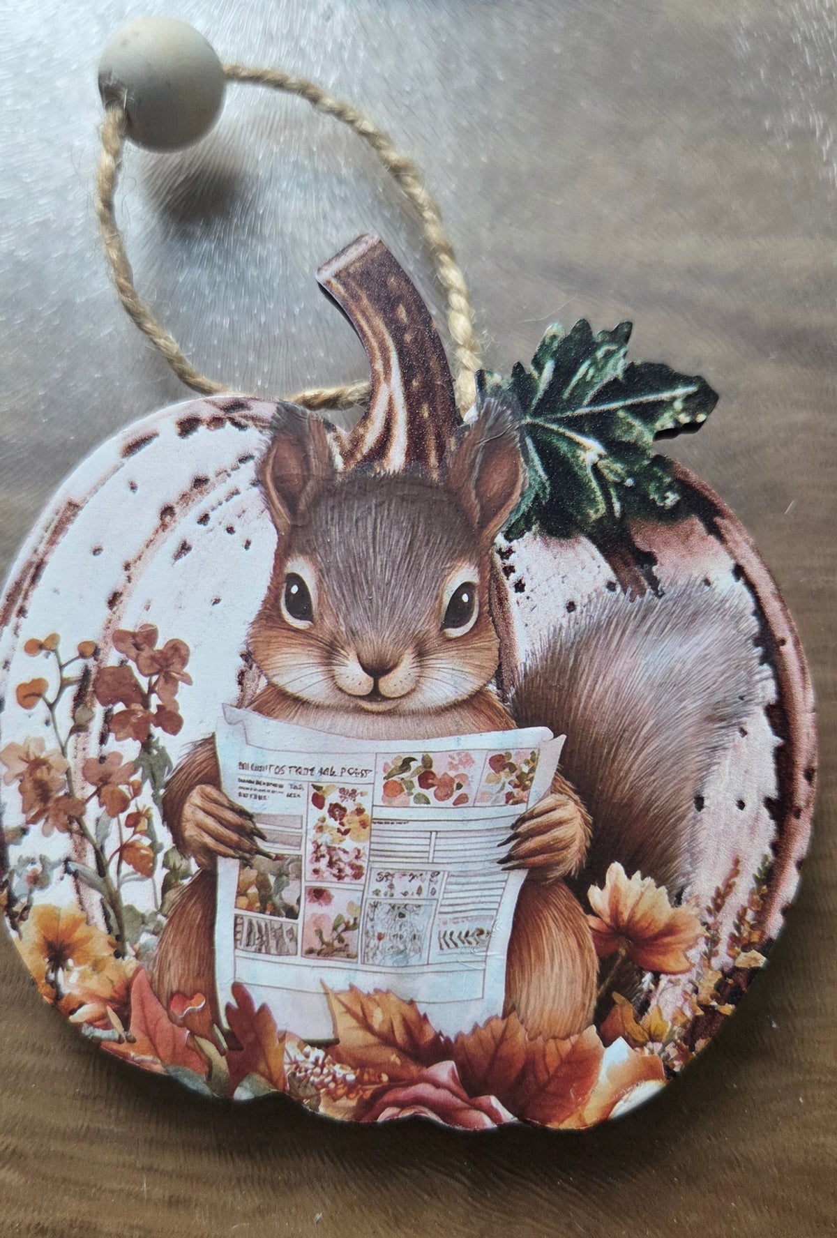 Cat and Squirrel 2d Pumpkin Hanging Ornaments