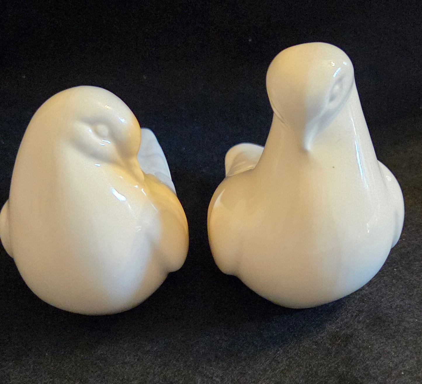 Pair Vintage Ceramic Dove Pomanders