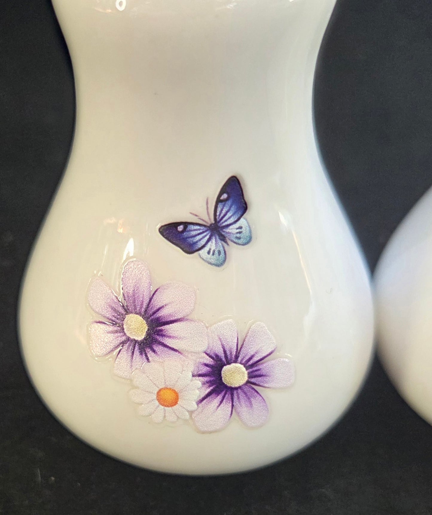 Lovely Salt and Pepper Shakers - Butterfly and floral