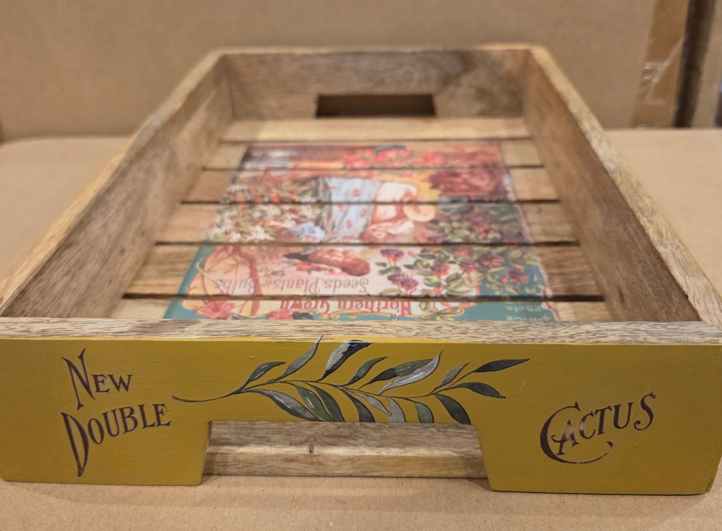 Vintage style slatted trays