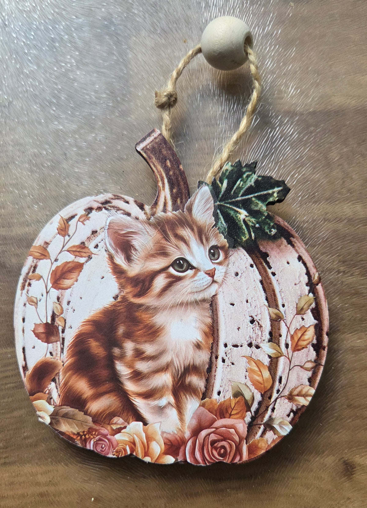 Cat and Squirrel 2d Pumpkin Hanging Ornaments