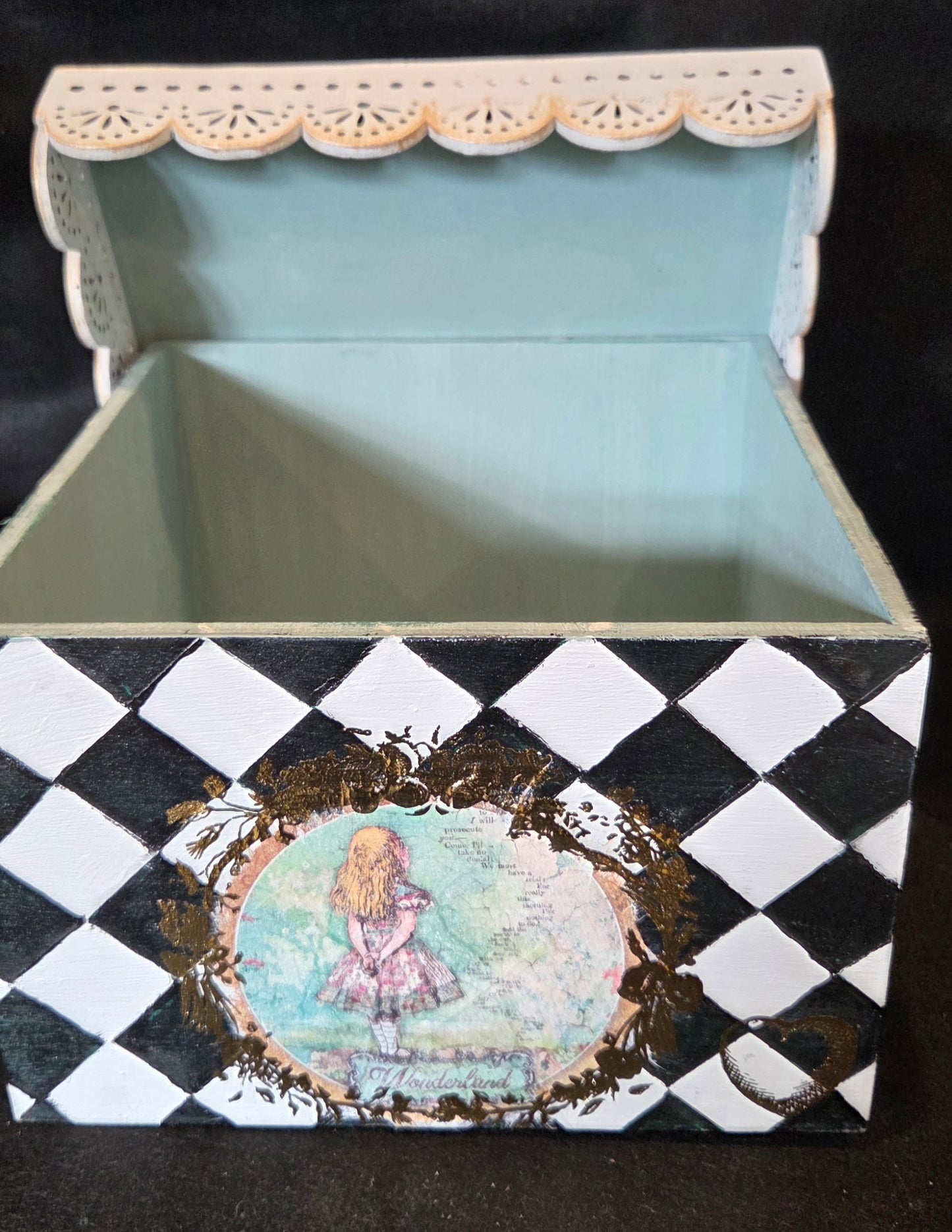 Alice in Wonderland Themed Wooden Box