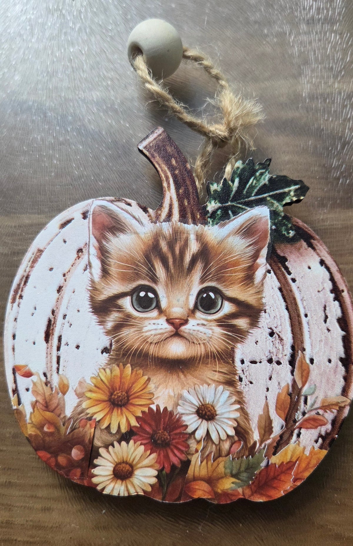 Cat and Squirrel 2d Pumpkin Hanging Ornaments