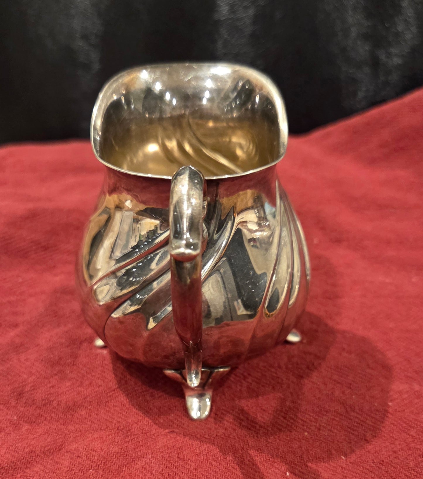 Antique Silver-plated Creamer and Sugar Bowl