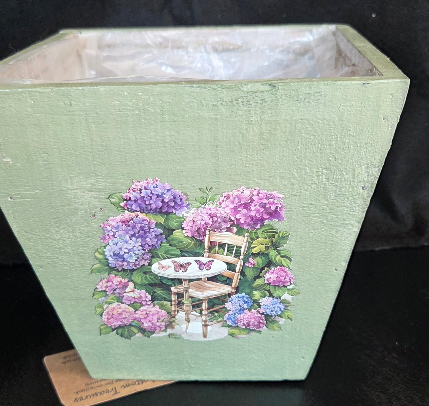 Bespoke Hand Decorated Square Wooden Planter