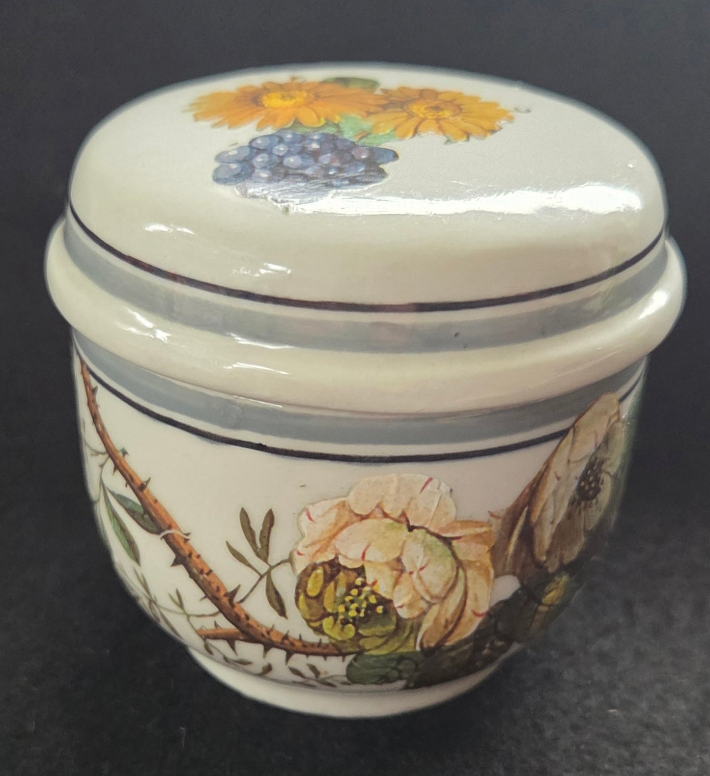 Three Unique Small Botanical Pot with lid - sold seperately