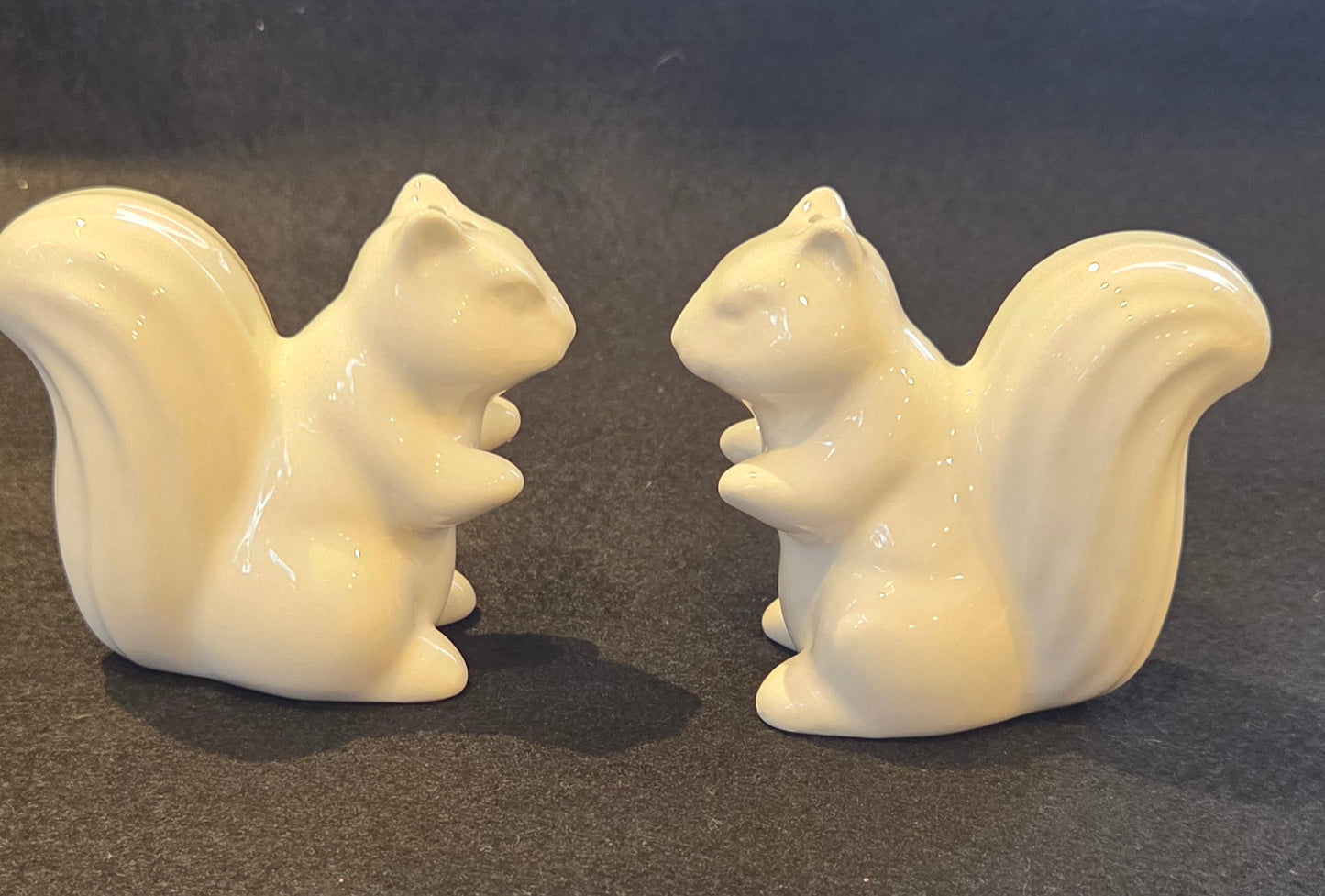 White Squirrel Salt and Pepper Shakers