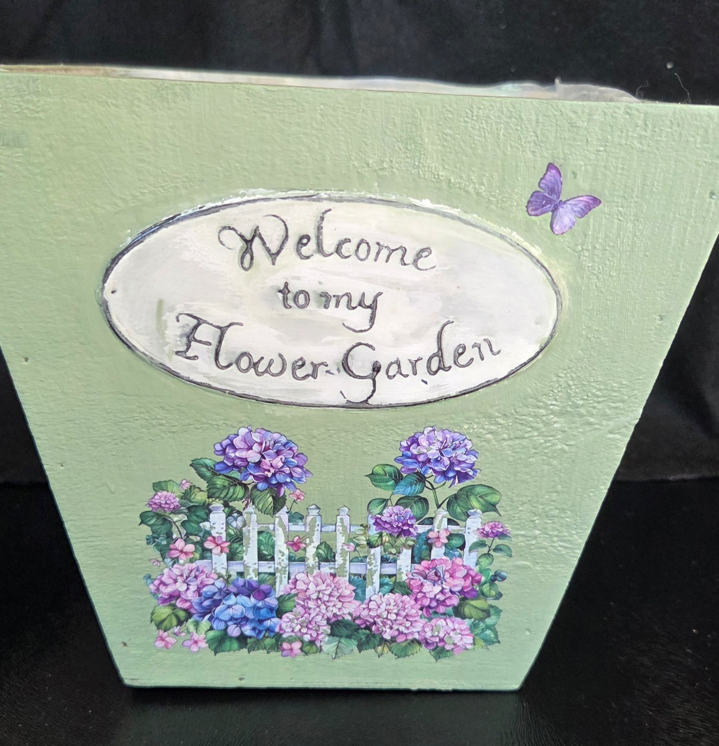 Bespoke Hand Decorated Square Wooden Planter