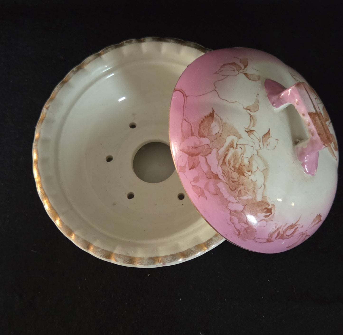 Vintage 3 Section Porcelain Soap dish