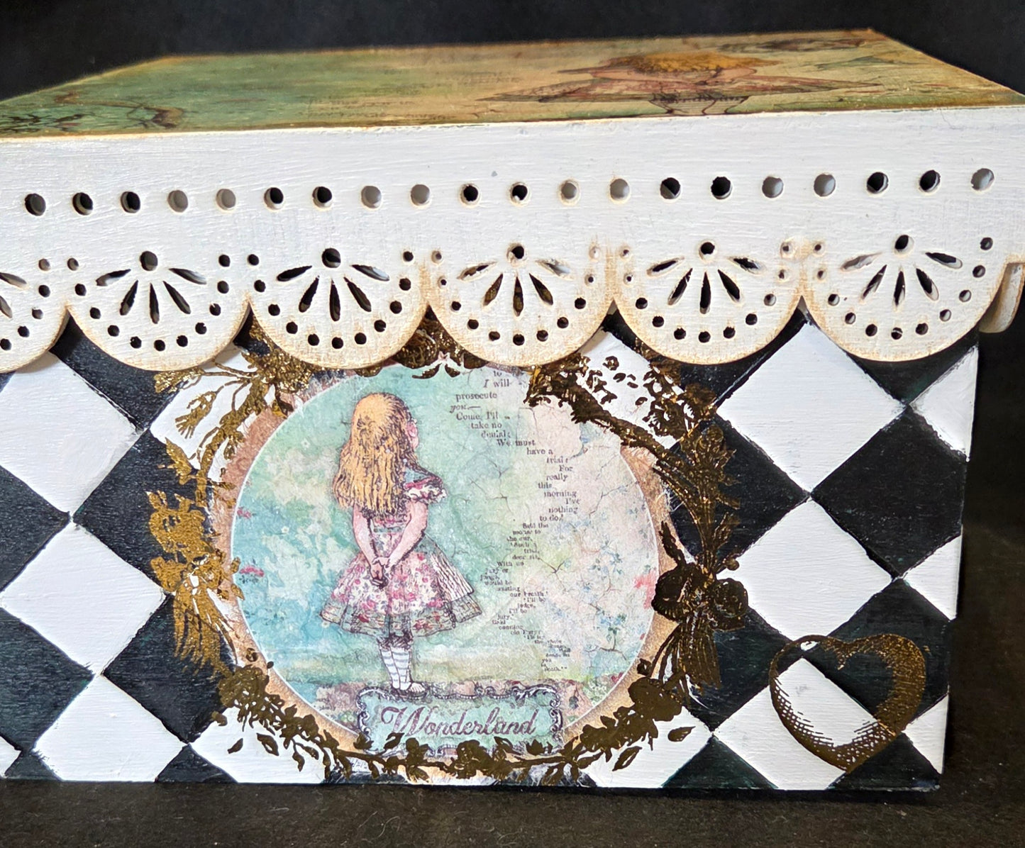 Alice in Wonderland Themed Wooden Box