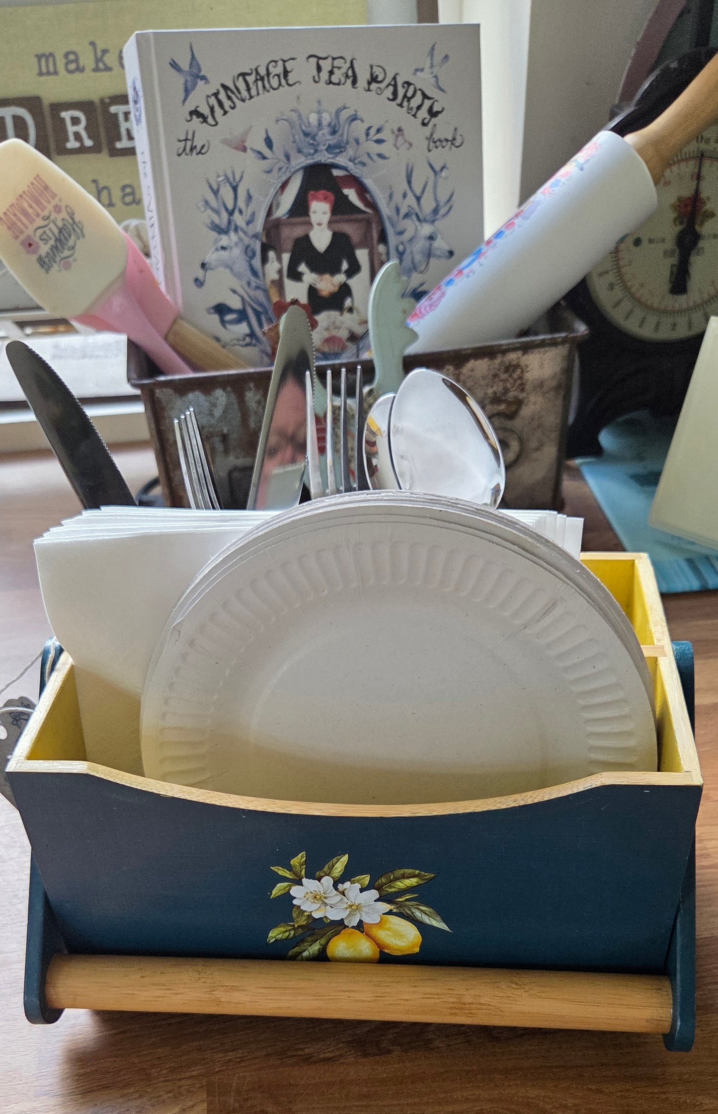 Beautiful Cutlery/Condiments Caddy - Summer Lemons Range