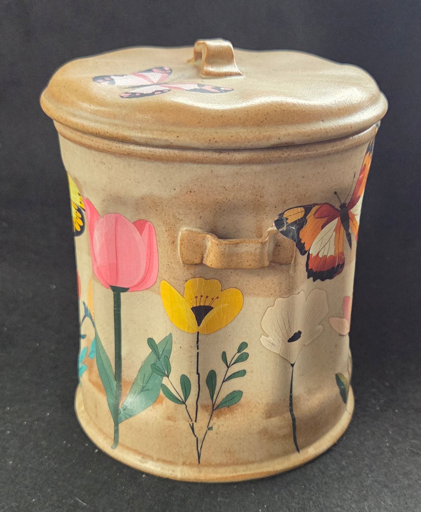 Hand Crafted Clay Dustbin Pot