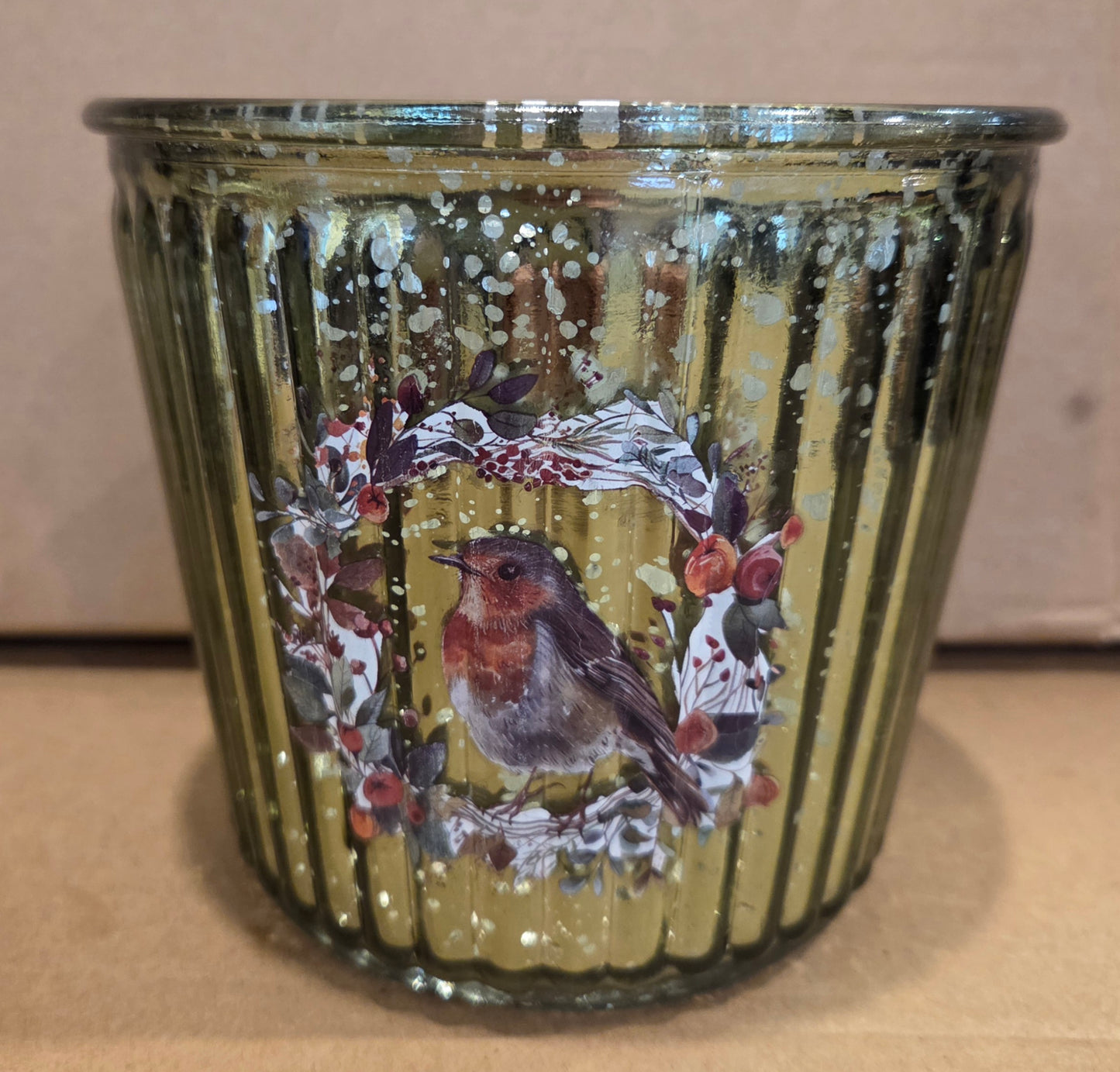 Mercury glass plant pot