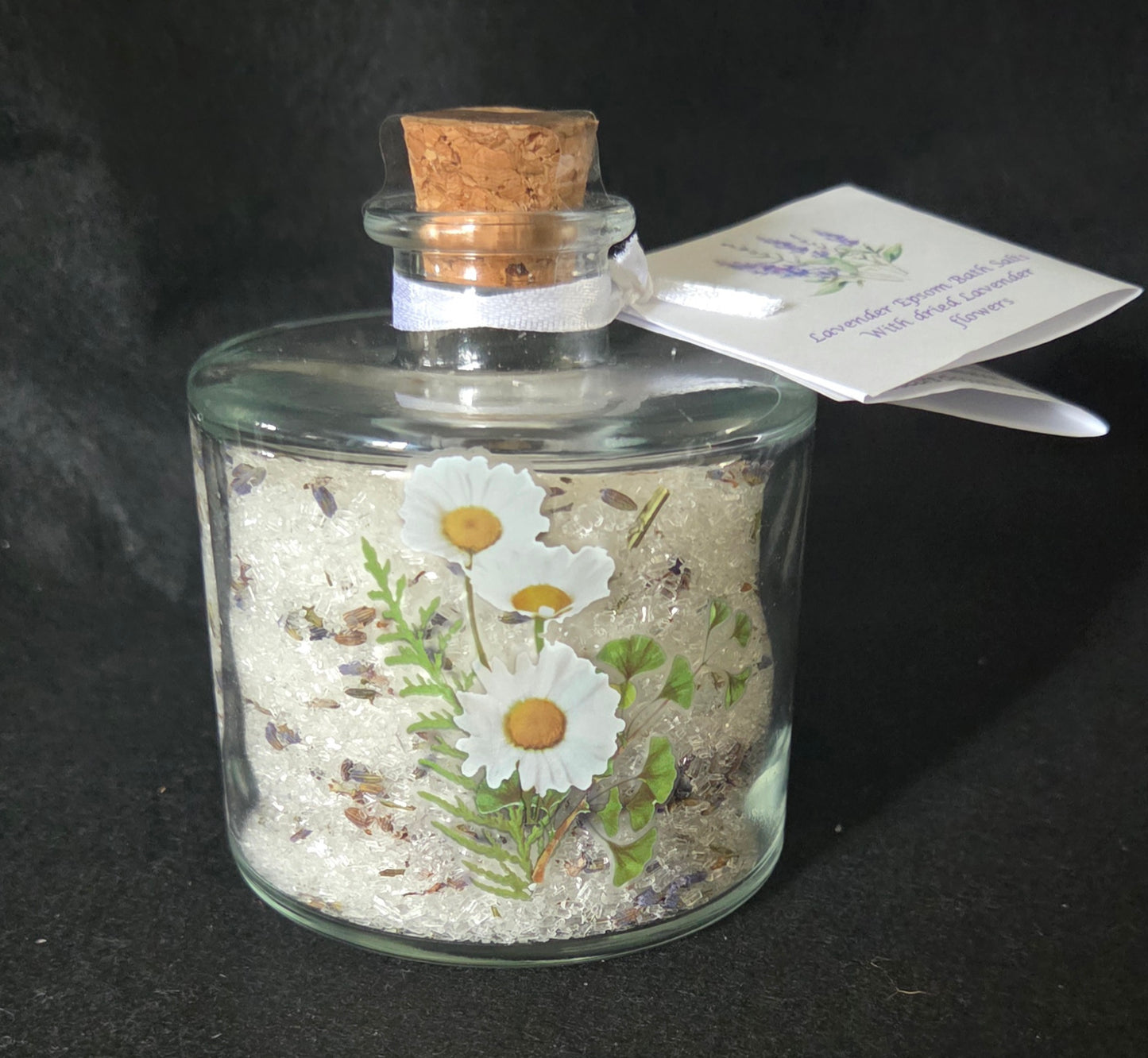 Lovely Daisy Bottle Containing Lavender Bath Salts - 300g