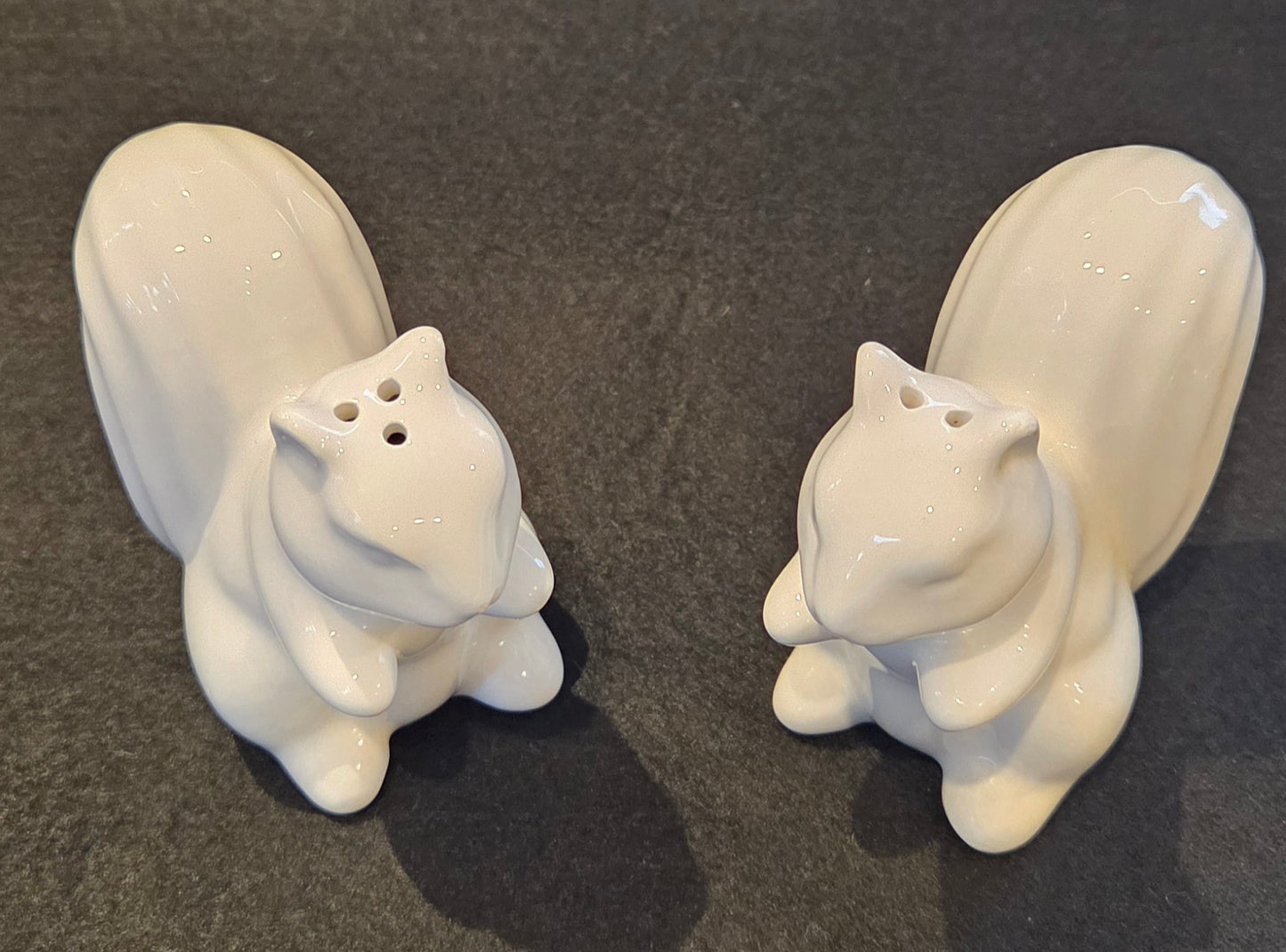 White Squirrel Salt and Pepper Shakers