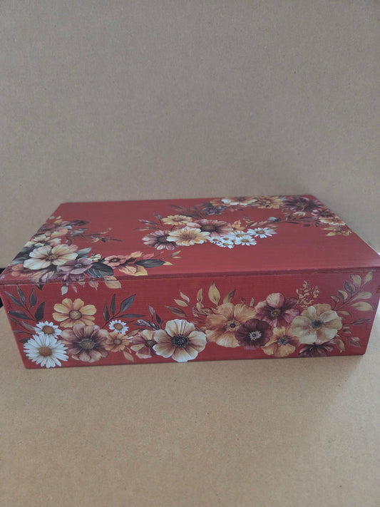 Red Floral Storage box