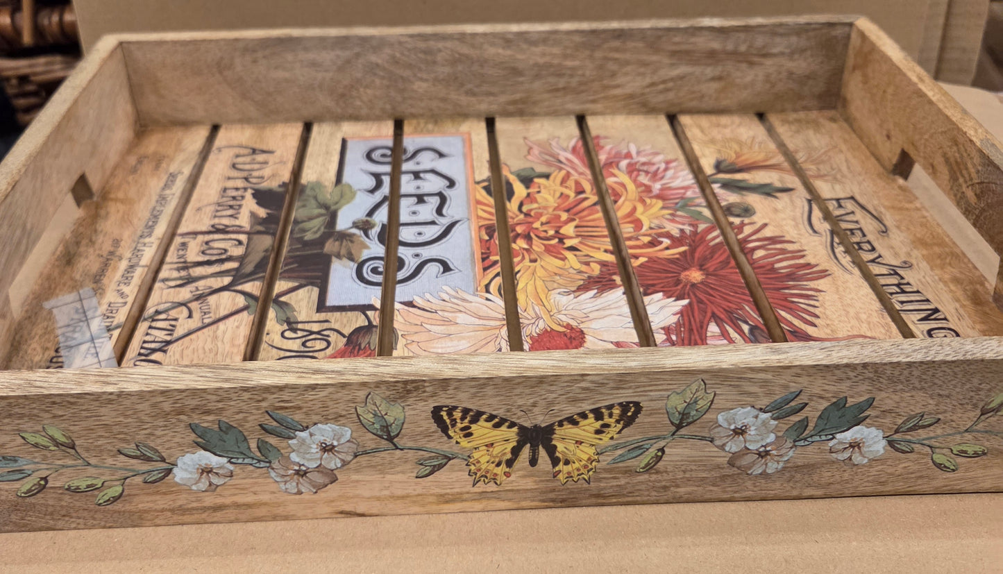 Vintage style slatted trays