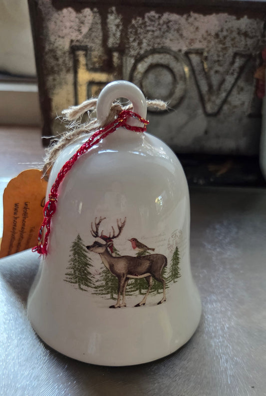 Seasonal Stag Ceramic Bell