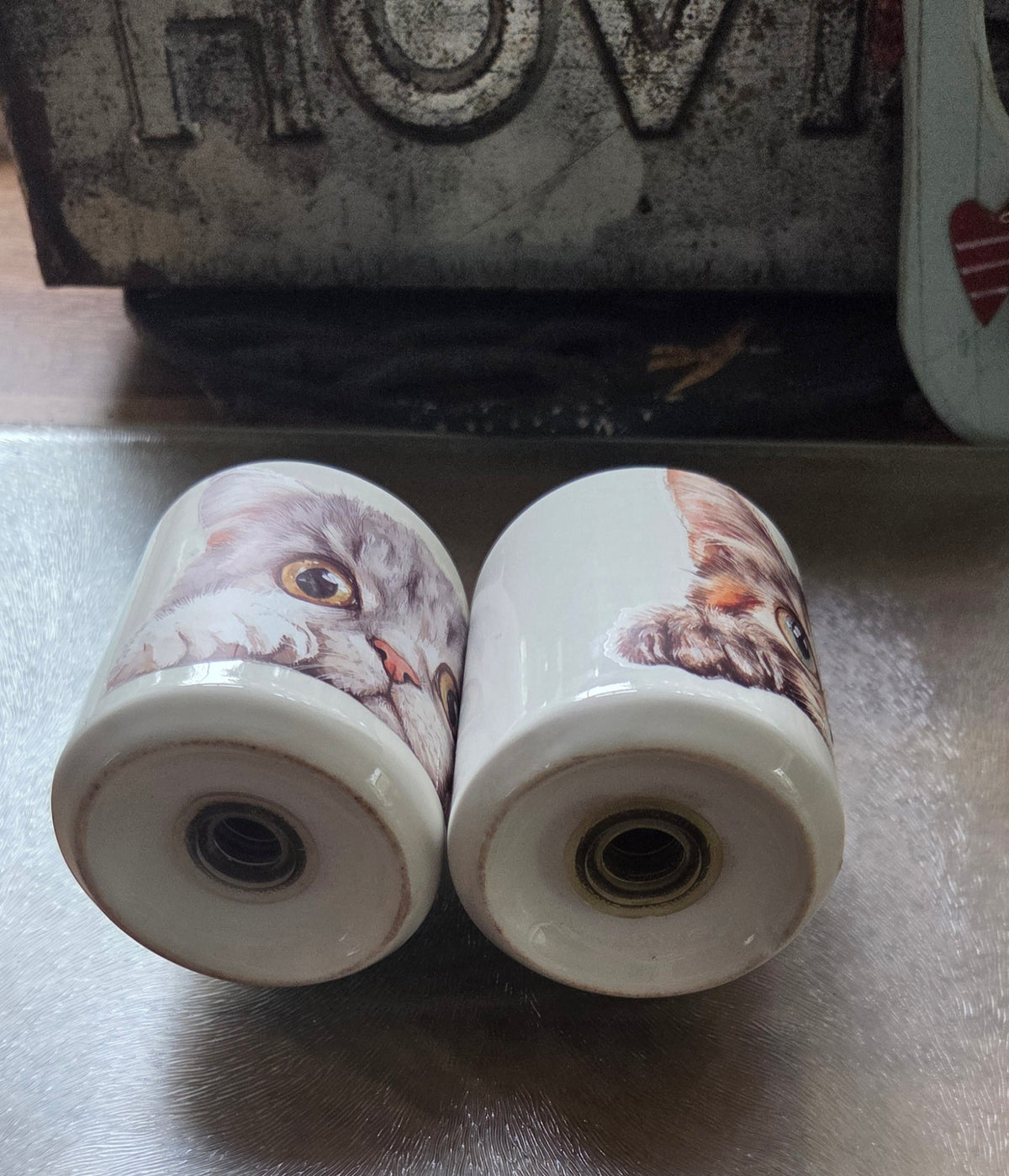 Adorable Bespoke Ceramic Cat Salt and Pepper Shakers