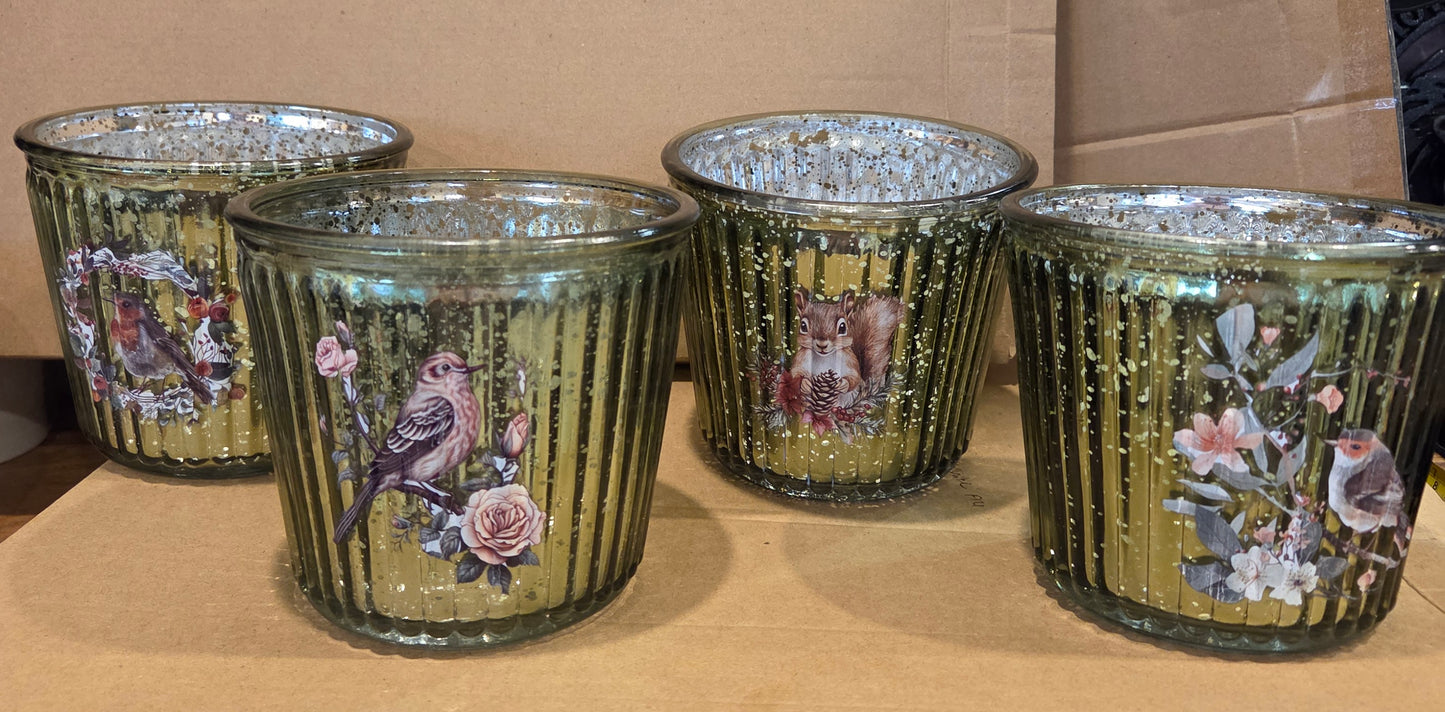 Mercury glass plant pot