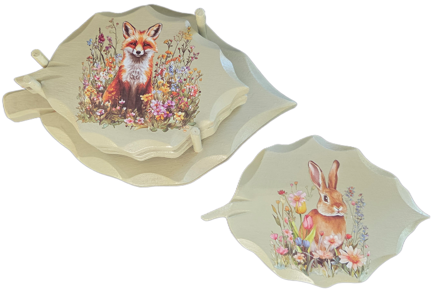 Woodland Friends Stacking Wooden Coasters