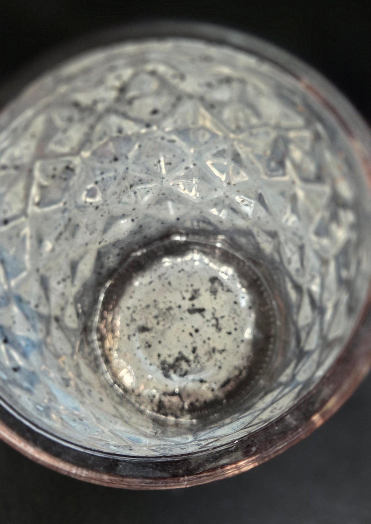 Garden Themed Brown Mercury Glass Flowerpot