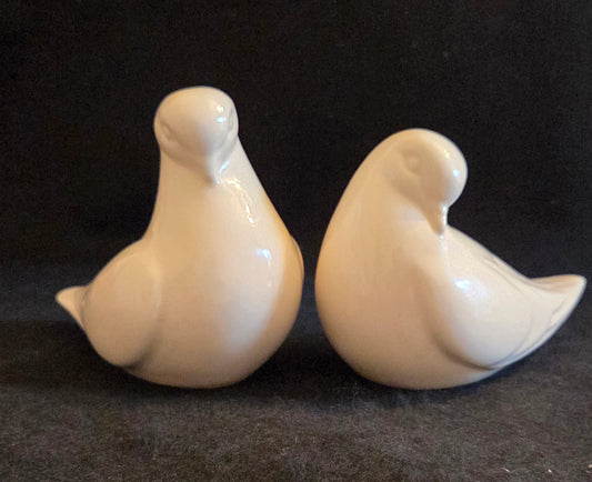Pair Vintage Ceramic Dove Pomanders